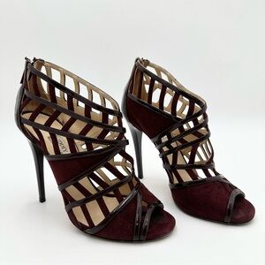 Jimmy Choo Cutout Sandals Vector Caged Ankle Booties Heels
